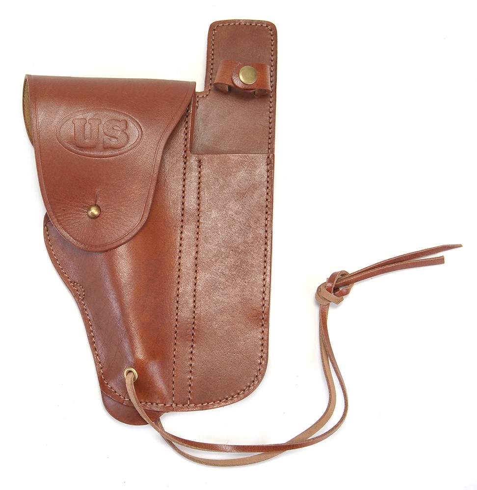 US WW2 M1916 Colt 1911 .45 Holster and Ka-Bar Sheath Premium Drum Dyed Leather