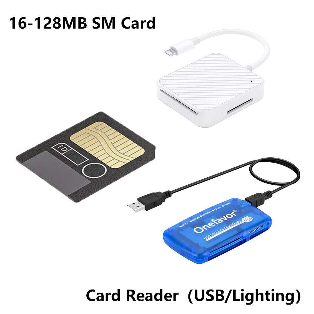 Smartmedia Card 16MB 32MB 64MB 128MB SM Card + Smartmedia Card Reader Adapter