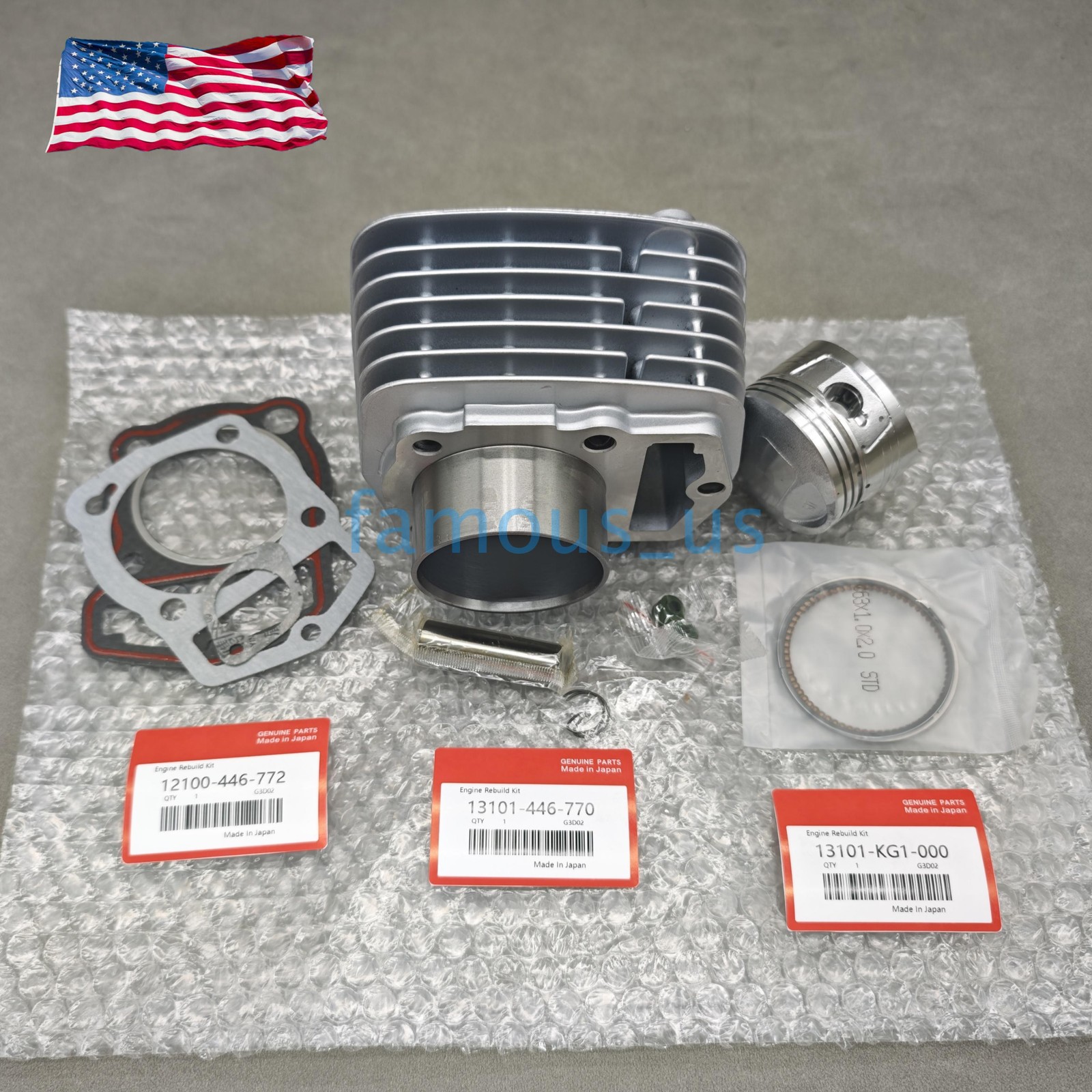 New 63mm Cylinder Piston Top End Rebuild Kit For Honda XR200 XR200R XL200R XR XL