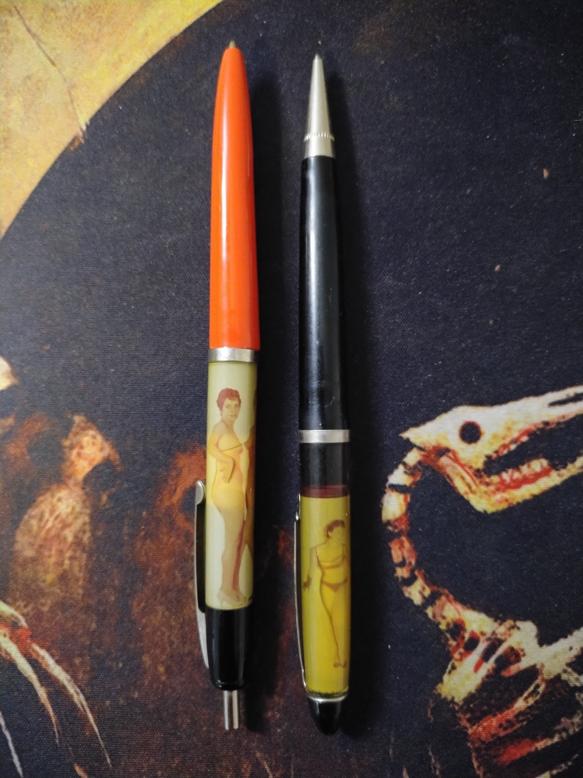 Vintage Stripper Naked Lady Floaty Pen & Pencil Made in Denmark