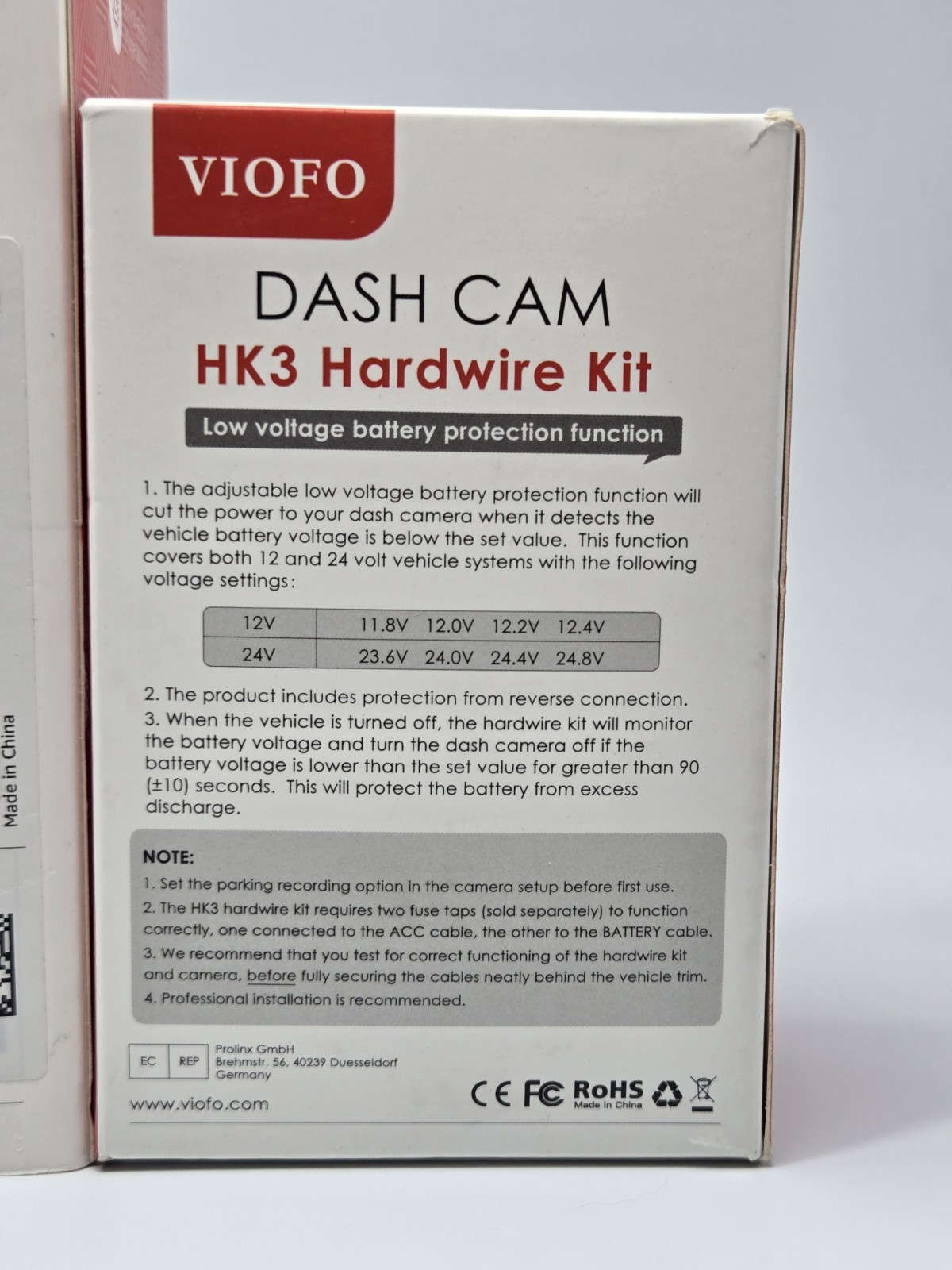 VIOFO A229 Pro 4K HDR Dash Cam 4K+2K Front and Rear +Hardwire Kit