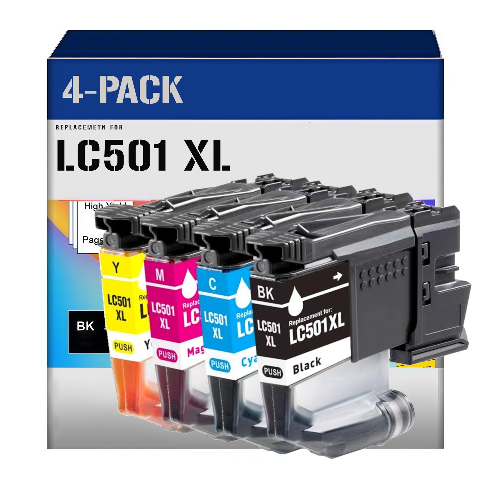 4pk LC501XL Compatibe Ink Cartridges for MFC-J1260DW MFC-J1360DW J1410DW LC501