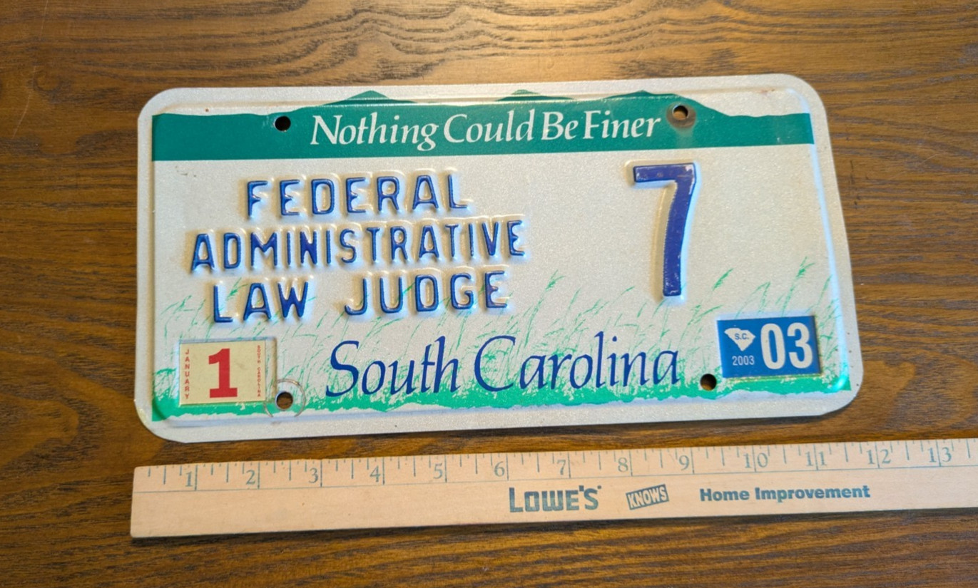 Used - South Carolina Federal Judge License Plate - SC
