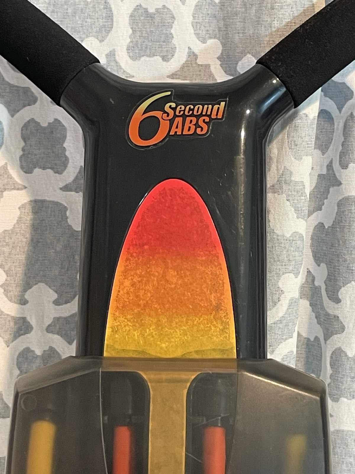 Vtg Six Second Abs Home Stomach Crunch Exercise Machine Orange Yellow Bands