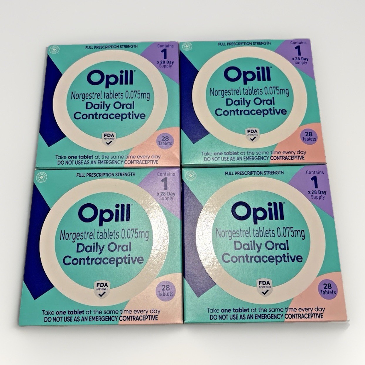 Opill Norgestrel 0.075mg Daily Oral Contraceptive 112 Day Supply - Exp 12/2025
