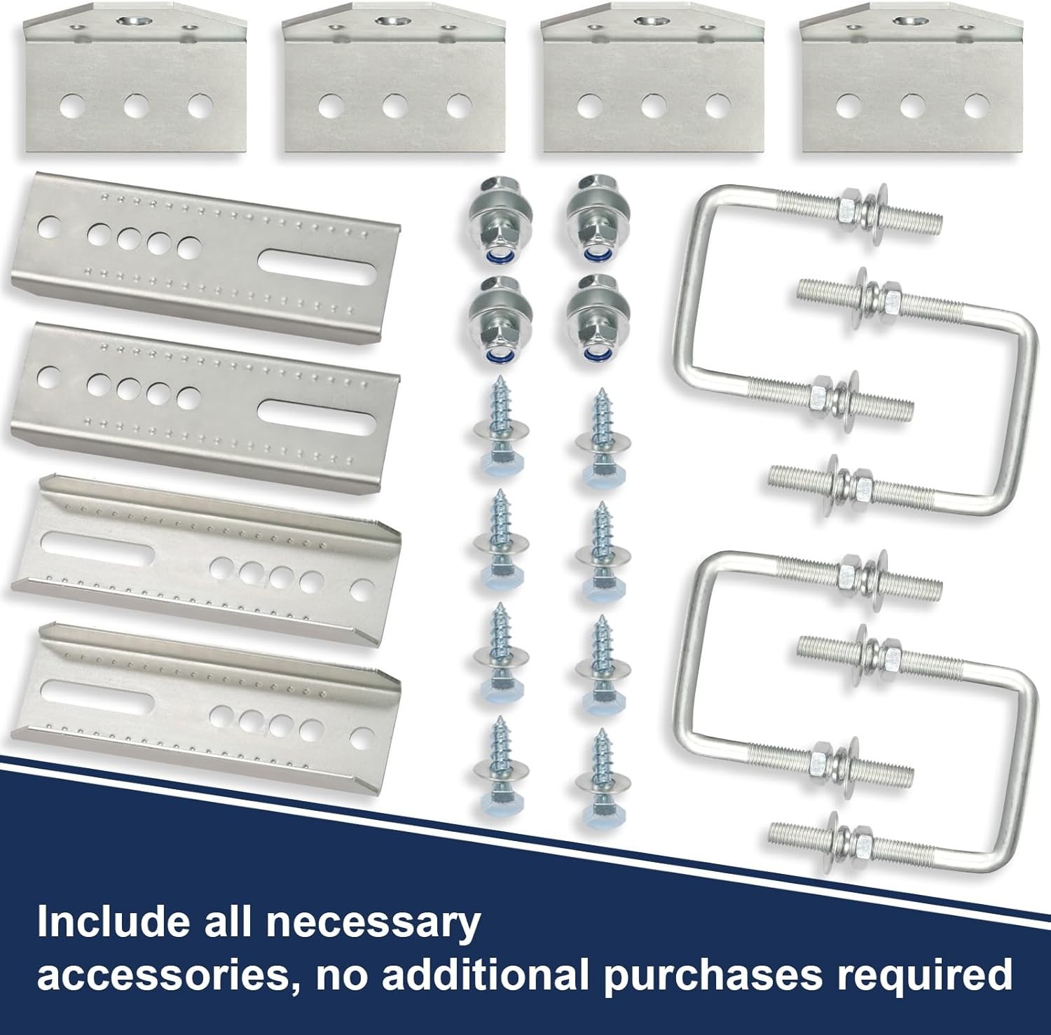 4PCS 8" Swivel Top Bunk Bracket Kit For 1.5x3, 2x3,3x3 Boat Trailer Crossmember