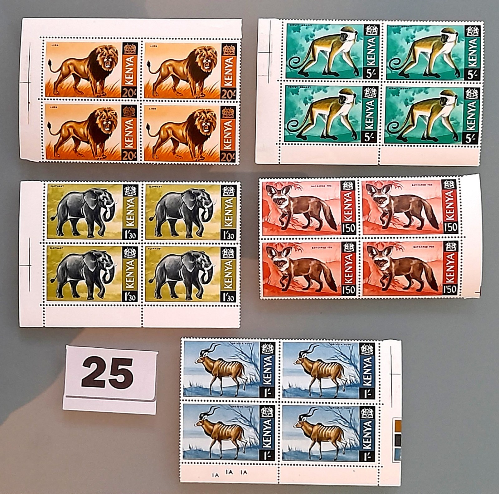 1966-69 Kenya BEAUTIFUL Animals MNH BLOCKS OF 4 of five values HARIASTAMP