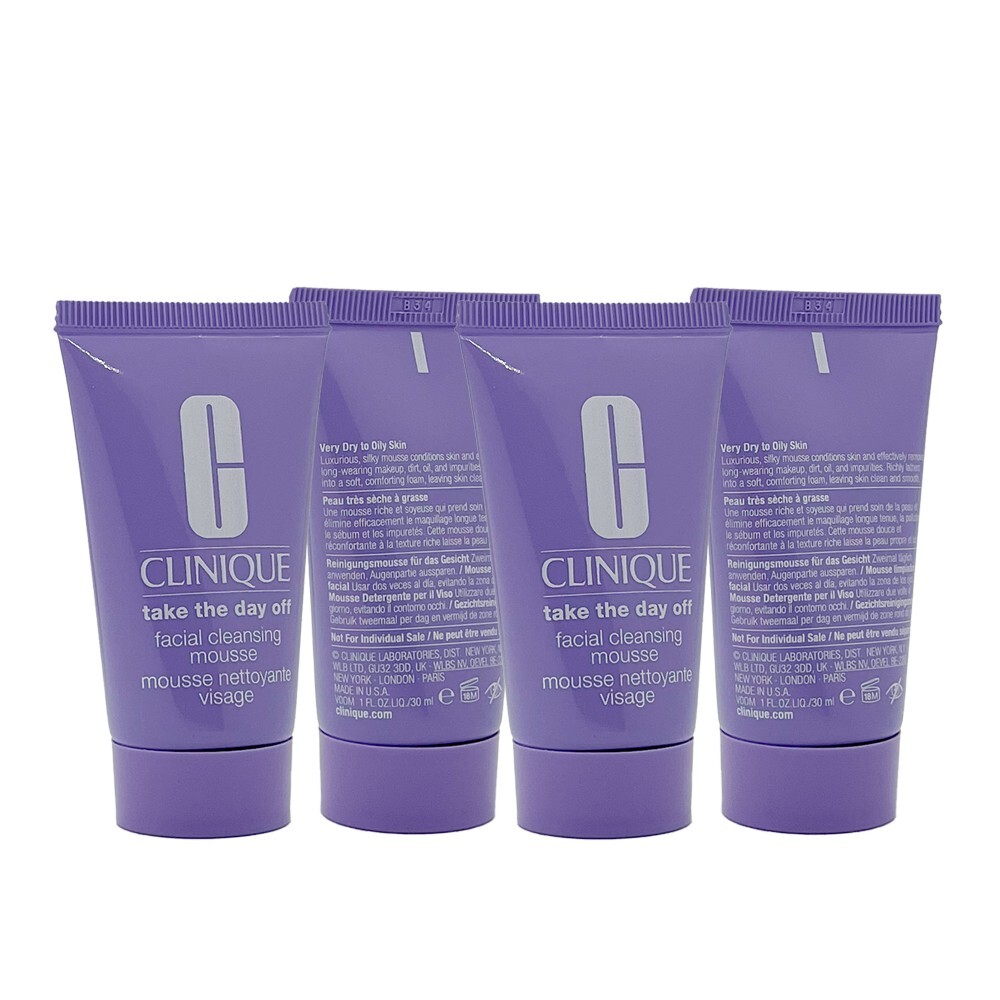 4 x Clinique Take The Day Off Facial Cleansing Mousse Cleanser 1 oz = 4 oz/120ml