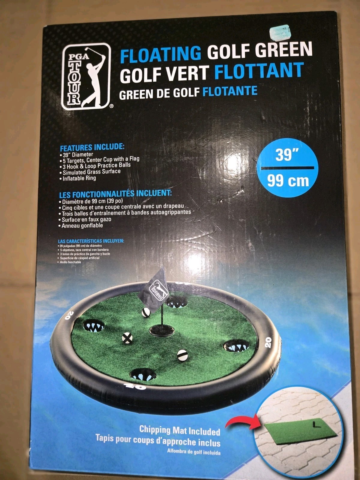 PGA Tour Floating Golf Green with Chipping Mat & Balls Included