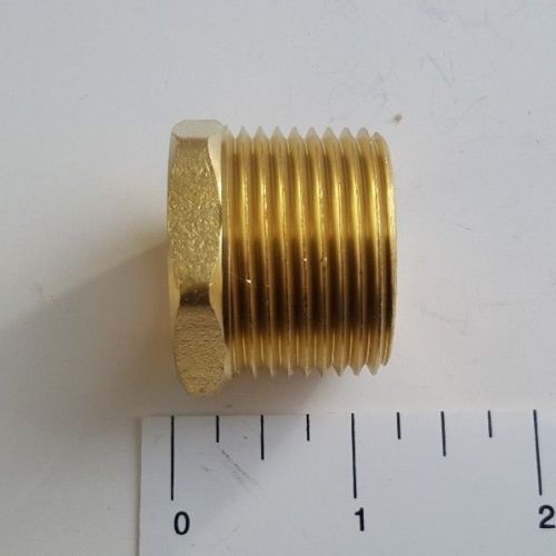 1) 1" MALE X 3/4" FEMALE NPT PIPE THREAD HEX REDUCER BUSHING - LEAD FREE BRASS