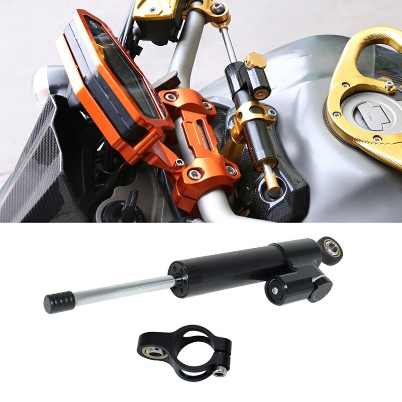 CNC Motorcycle Steering Damper Stabilizer Linear Reversed Safe Control Universal