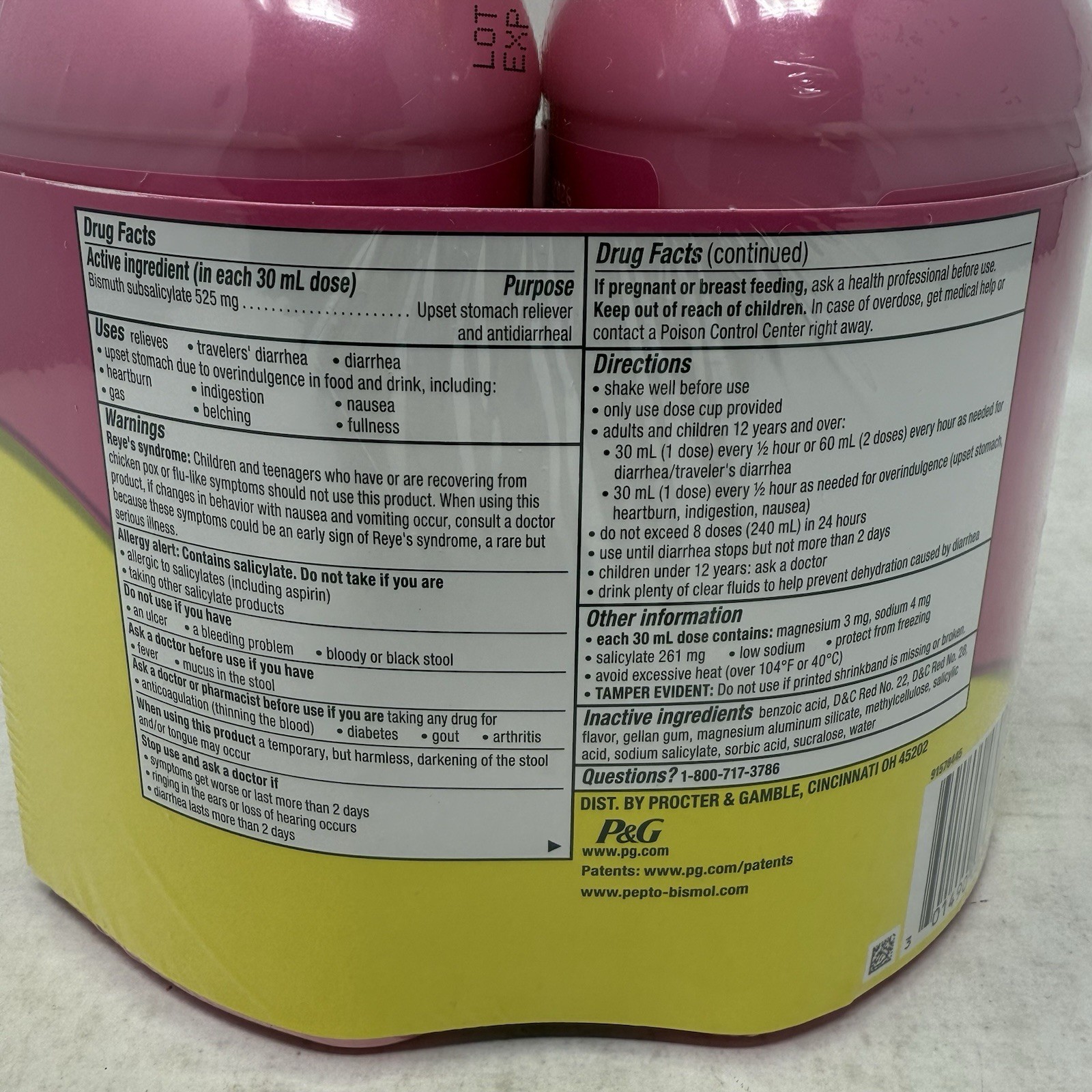 Pepto Bismol Liquid, Indigestion & Anti-Diarrhea Stomach Relief 16 fl Oz 2 PACK
