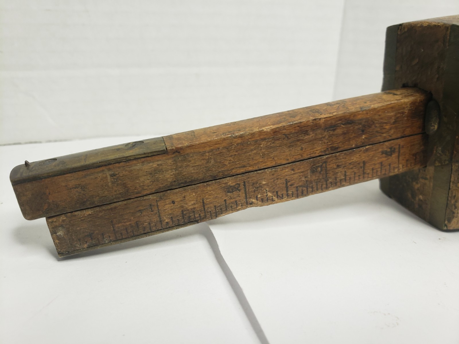 Antique Stanley Wooden Mortise Gauge Primitive Stem Beech