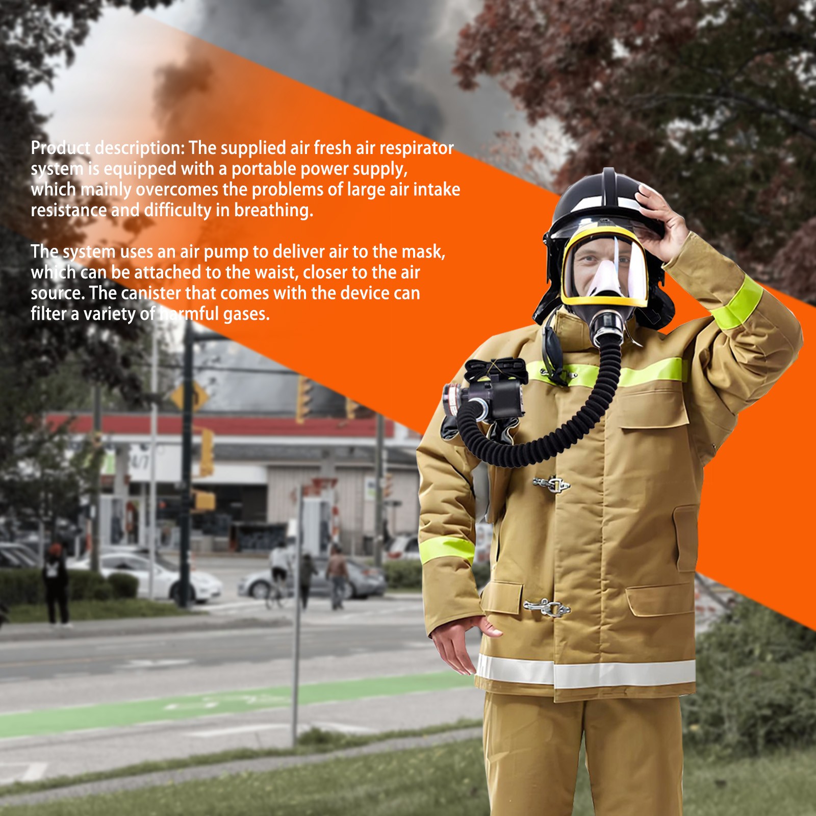 Electric Full Face Gas Mask Constant Flow Respirator Supplied Air Fed System