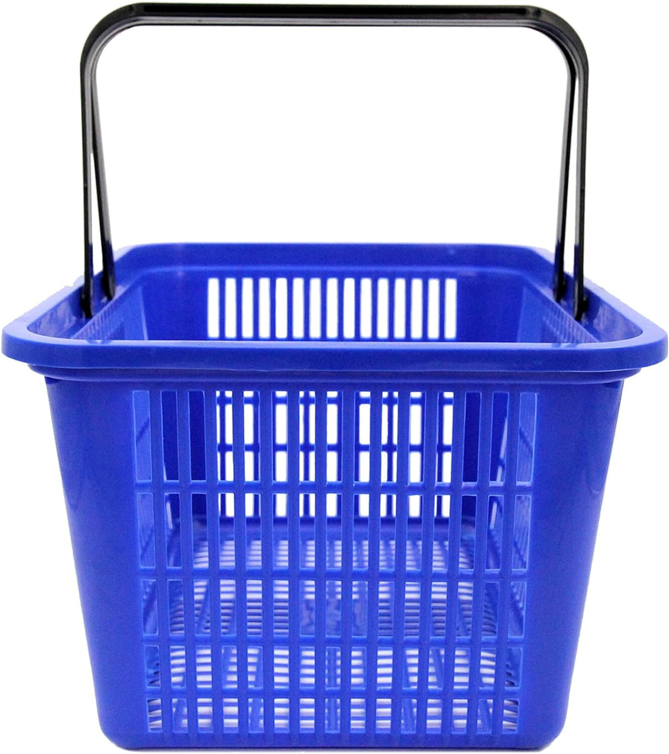 Blue Shopping Basket Plastic Retail Merchandise 12" x 17" Supermarket Handles