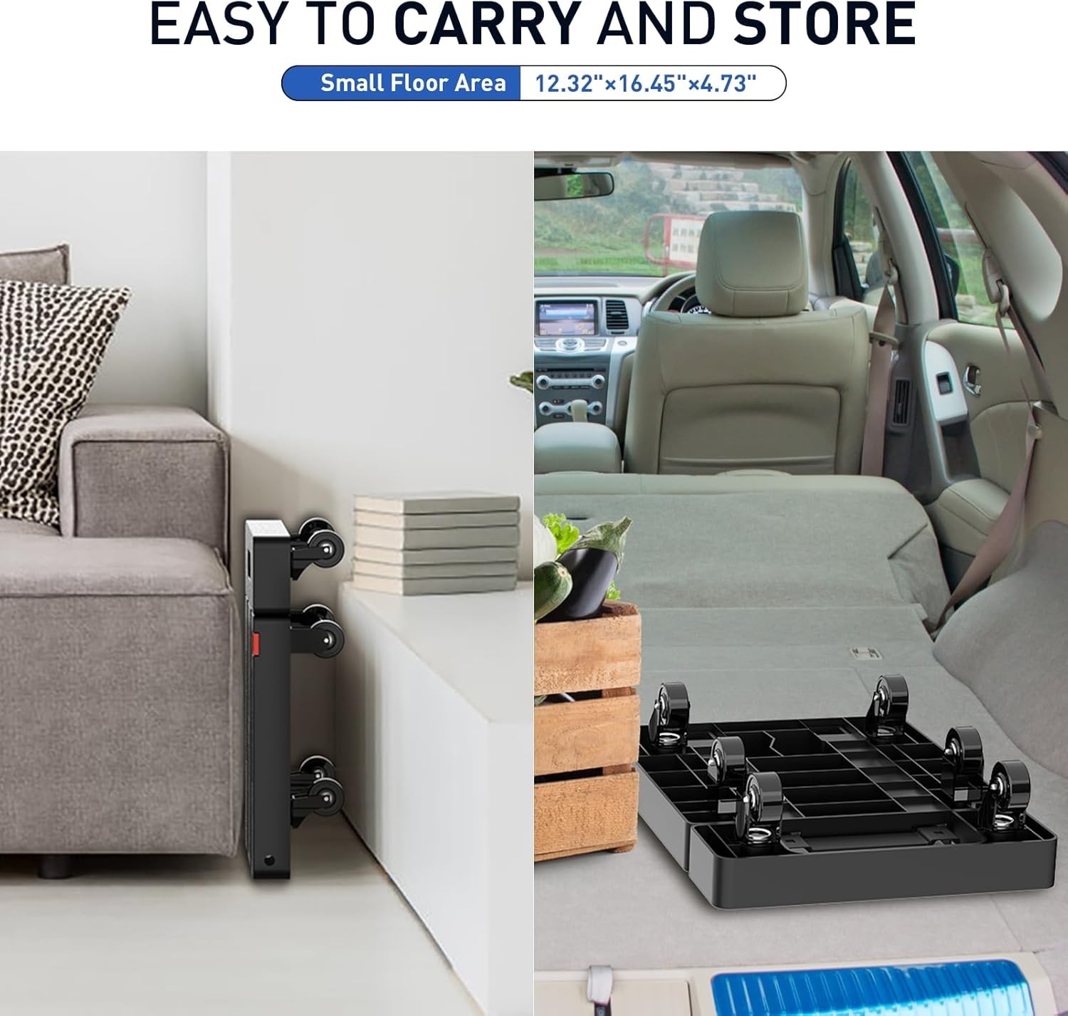 Folding Hand Truck, 500 LB Heavy Duty Luggage Cart, Utility Dolly Platform Cart