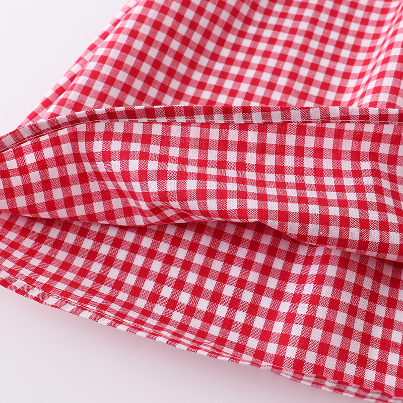 NEW Boutique Minnie Mouse Girls Embroidered Smocked Red Gingham Plaid Dress