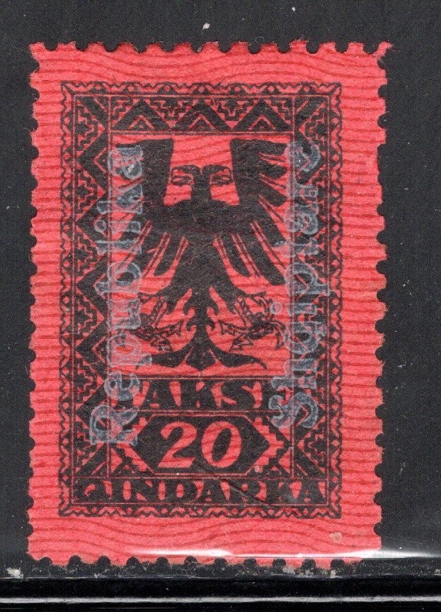 Albania Stamp Scott #J29, 20q, Postage Due, Overprint, MLH, SCV$1.90