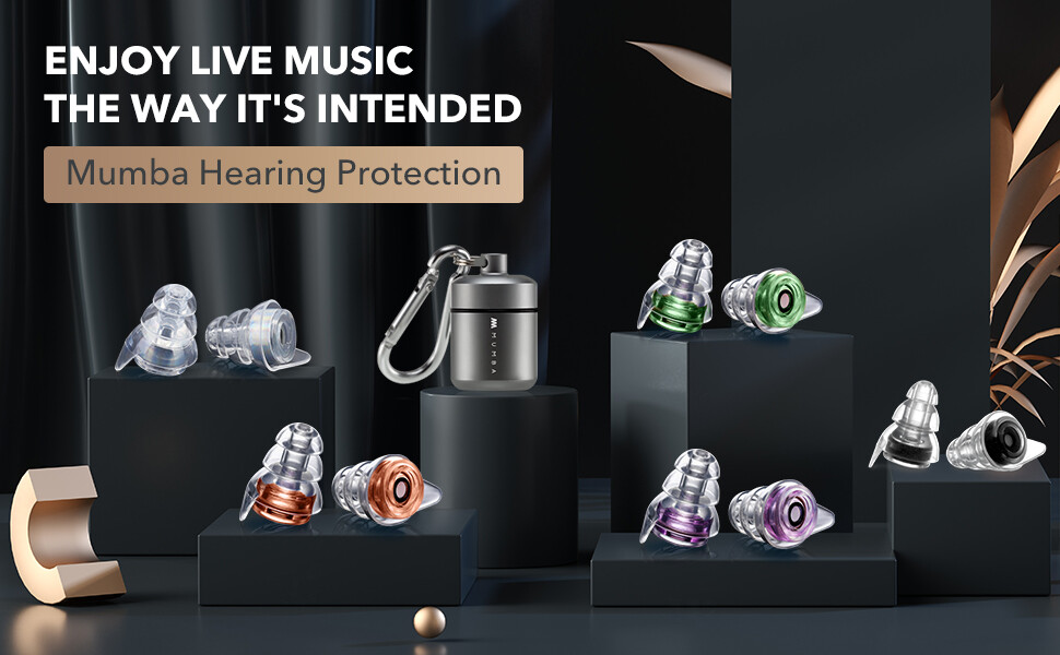 Mumba High Fidelity Reusable Ear Plugs 24dB Advanced Filtering Ear Protection US