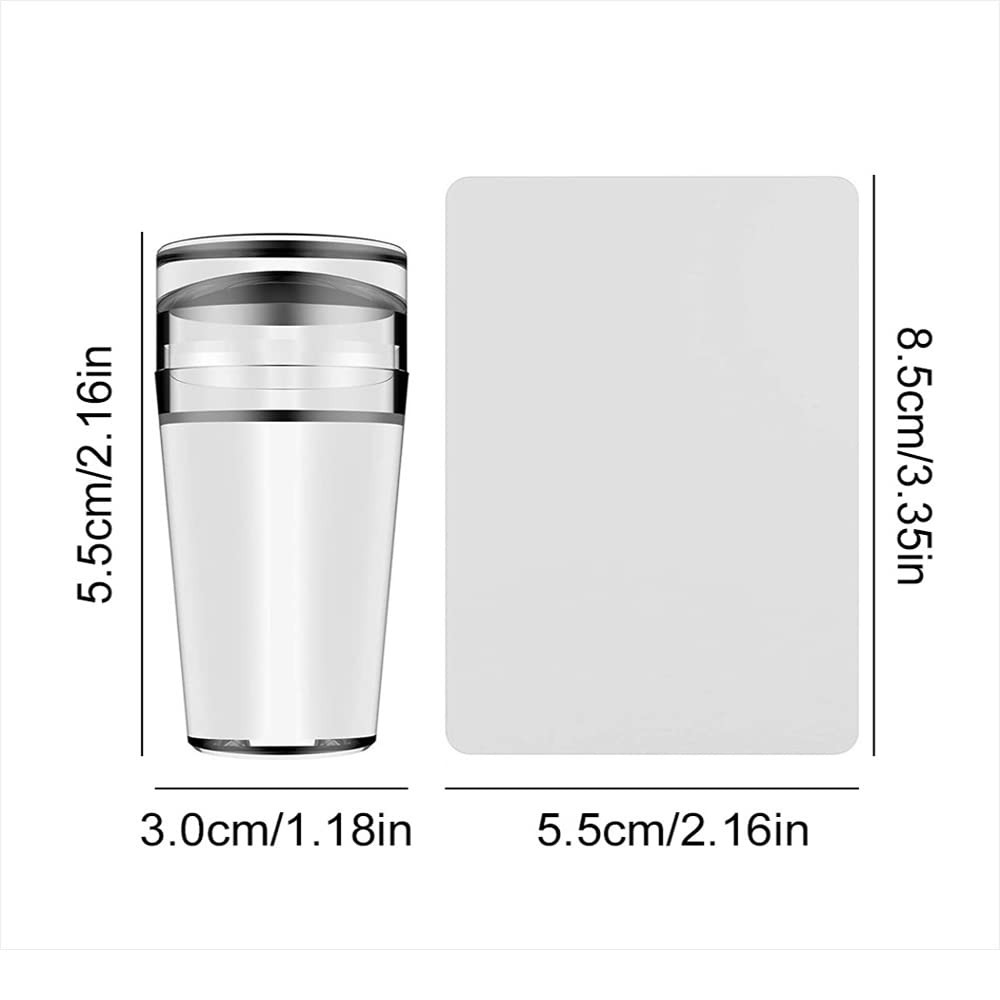 Silicone Head Nail Stamp Set with Scraper French Nail Art Template DIY Tool Lot