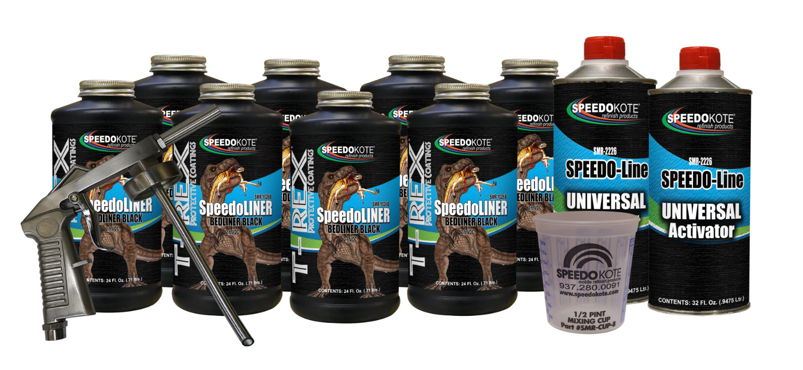 T-Rex Black textured truck Bed Liner kit, SMR-1026B-K8, 8-quart kit w/ Spray Gun