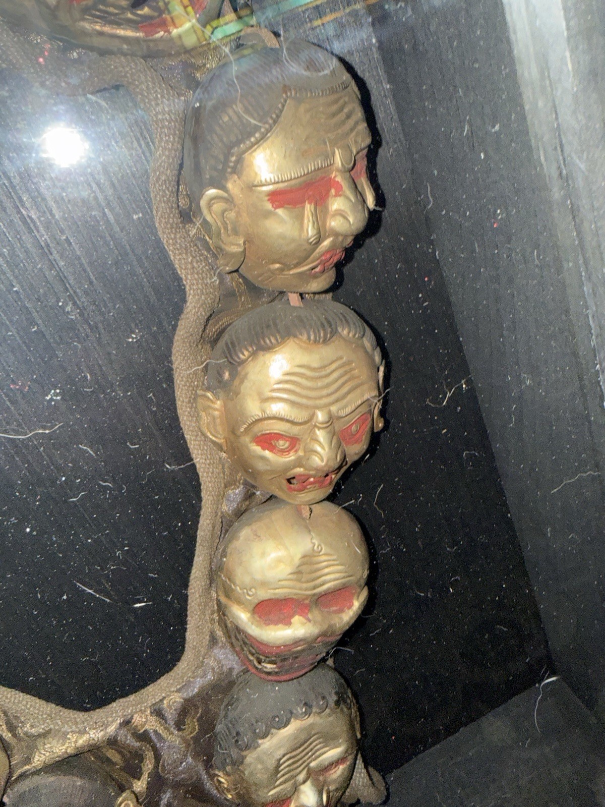 Antique Museum Quality Tibetan Gold Plated Death Head Necklace From Nepal