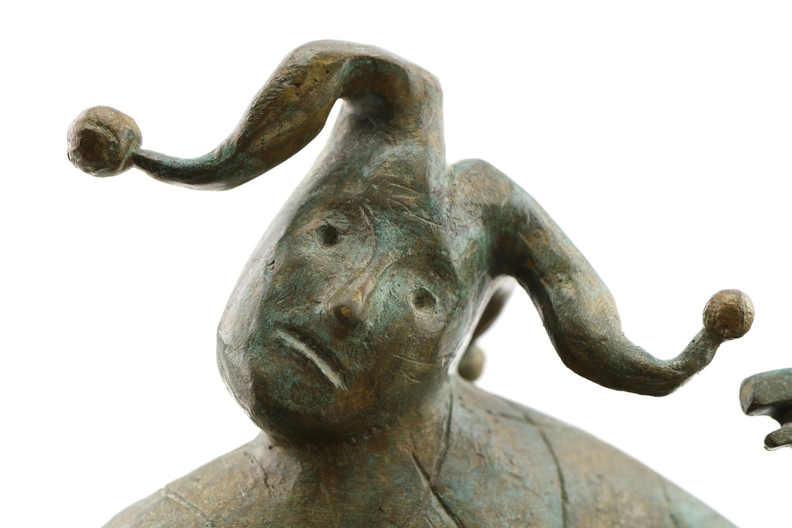 Lino Chavez Bronze Jester Harlequin Guitar Sculpture MCM