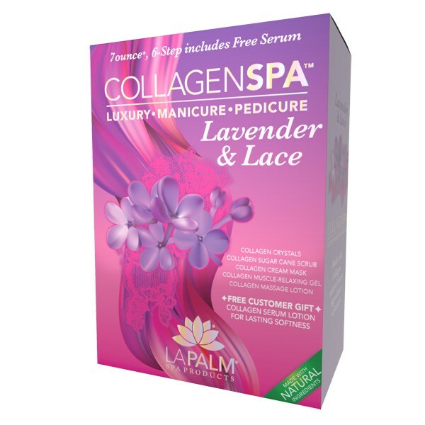 LA PALM Collagen Spa 6 Step Manicure/Pedicure Kit -Choose From 6 luxury SCENTS!