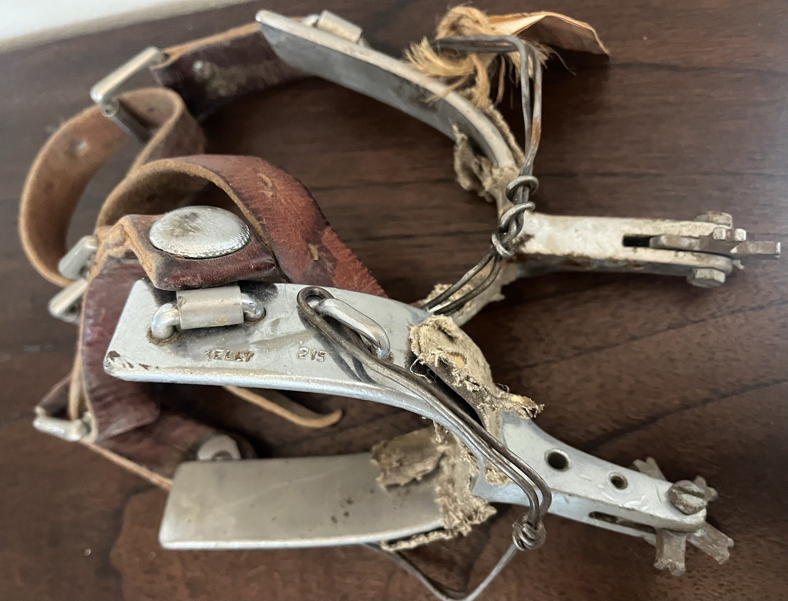 Vintage Kelly 215 Bull Riding Spurs w/ Straps Rodeo Western, Cowboy