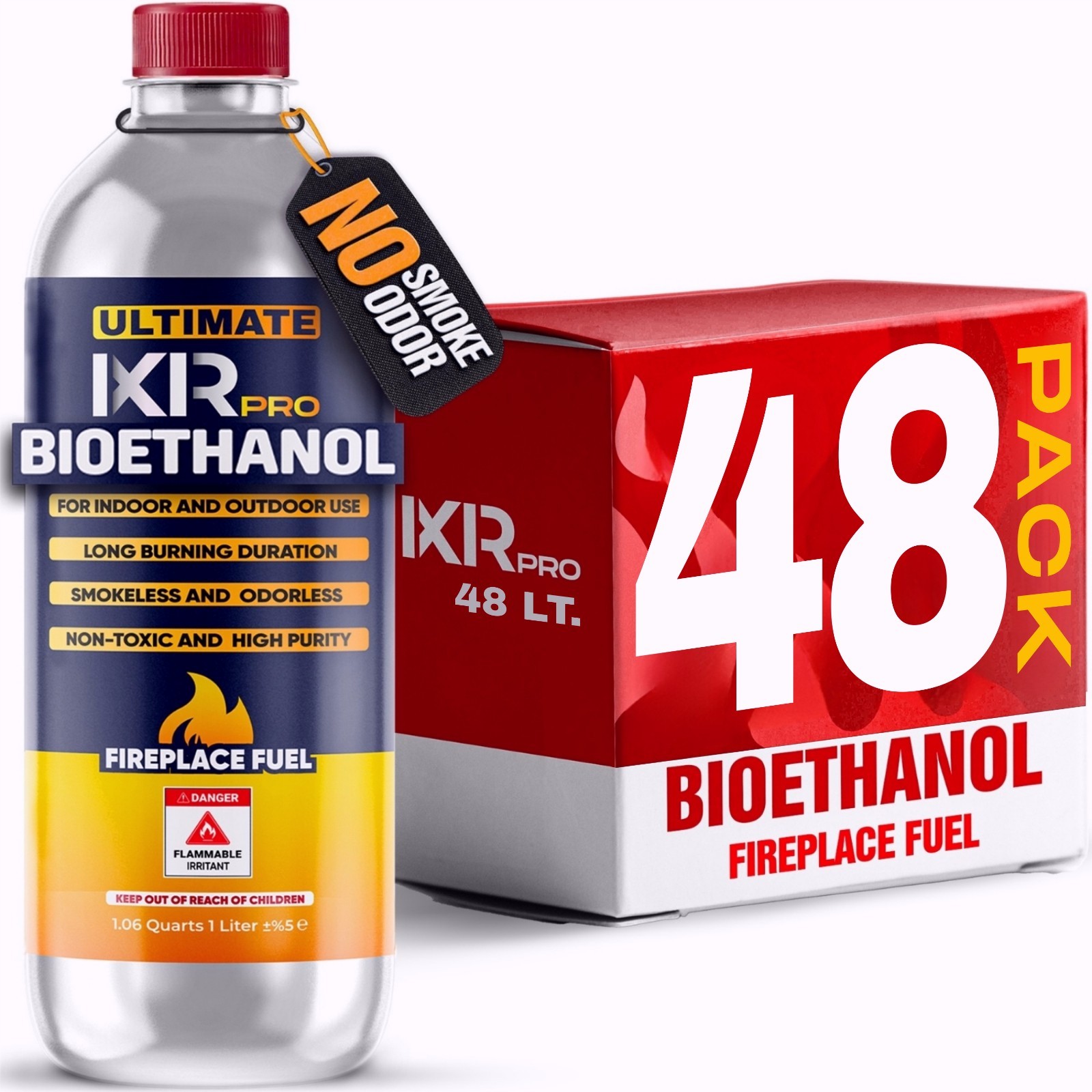 Bioethanol Fireplace Fuel 48 pcs  – Clean Burning Ethanol Fuel