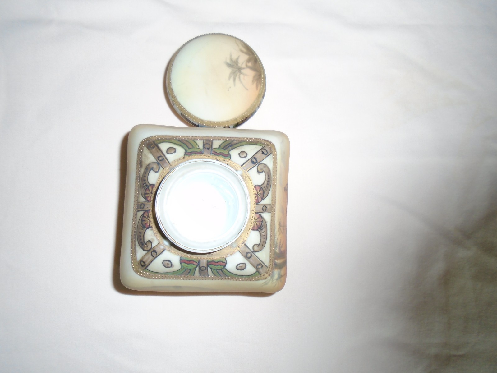 Nippon Large Egyptian Revival Style Inkwell Man on Camel with Insert.