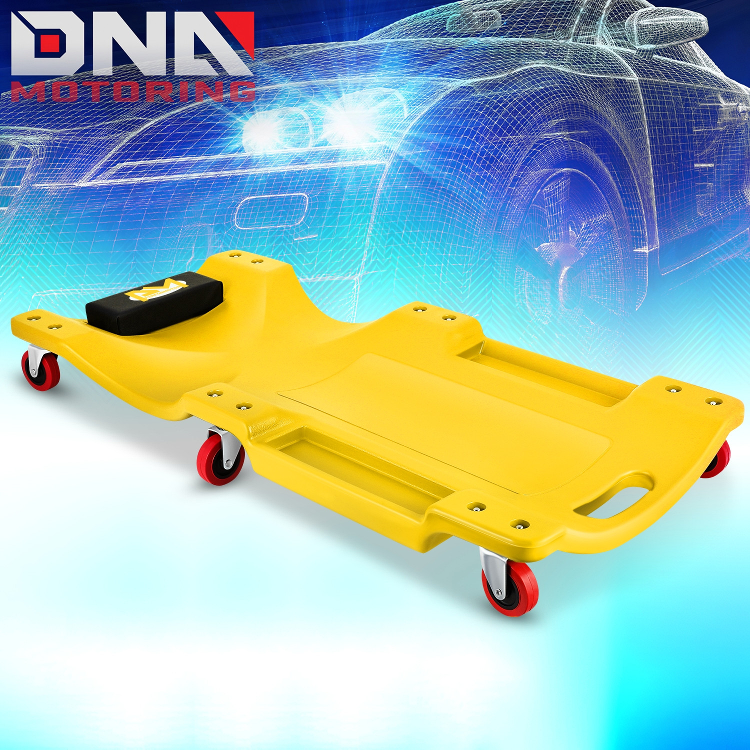 36"X17" Low Profile Automotive Creeper Garage Mechanic Rolling Under Car Yellow