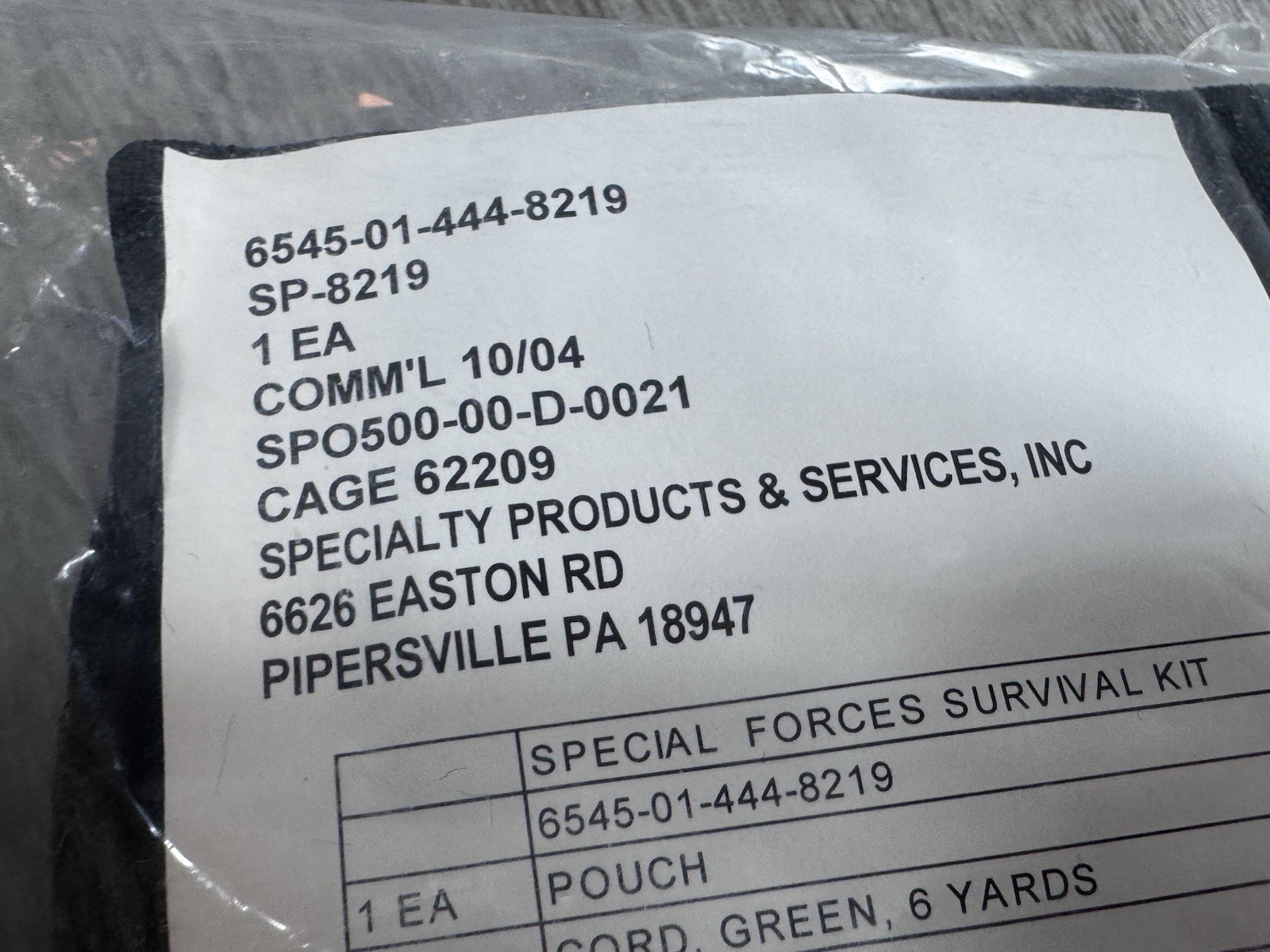 Special Forces Survival Kit US Army NSN 6545-01-444-8219 NEW SEALED Complete