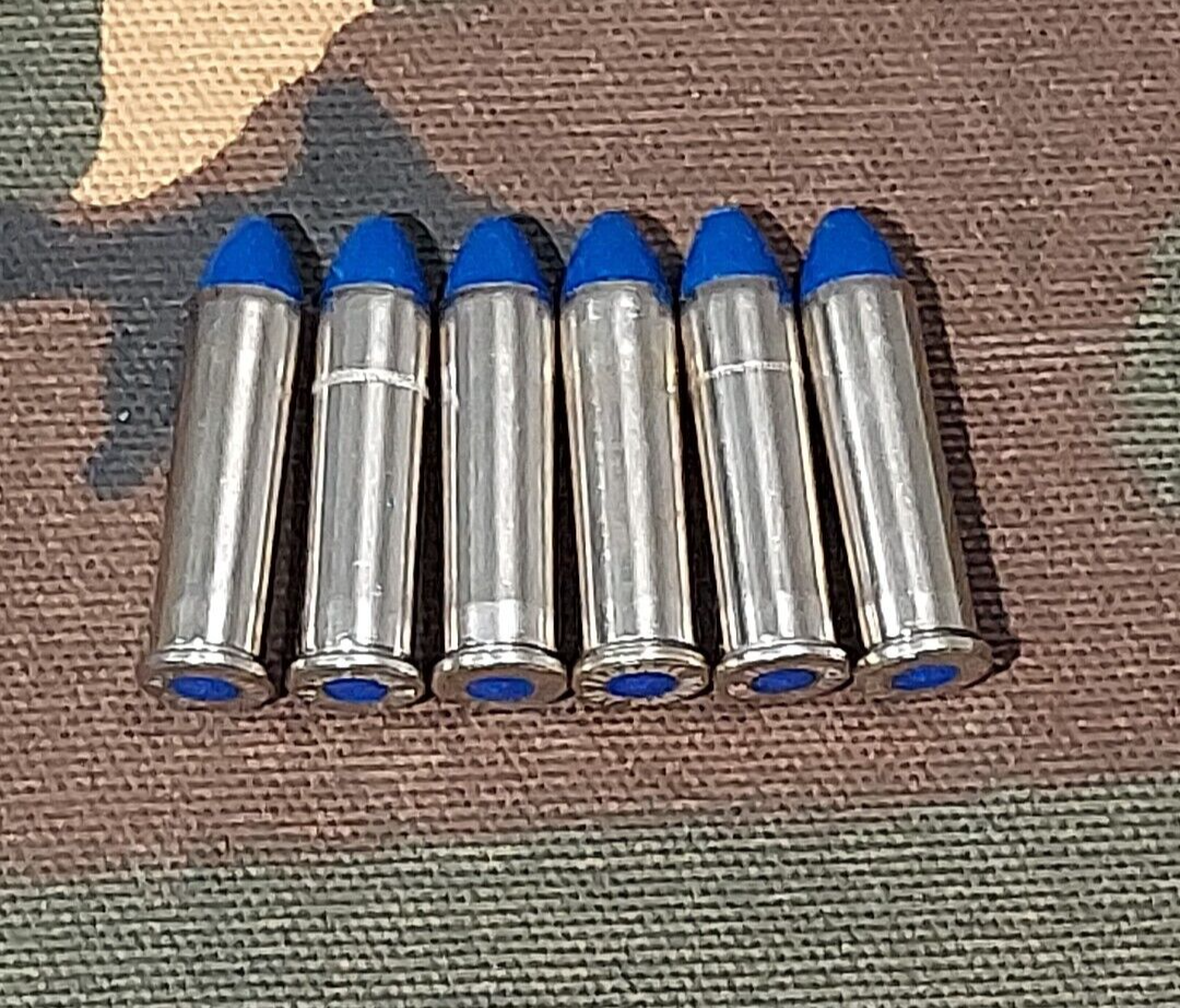 357 MAGNUM SNAP CAPS SET OF 6, NICKEL AND BLUE, REAL 125gr WEIGHT!!!
