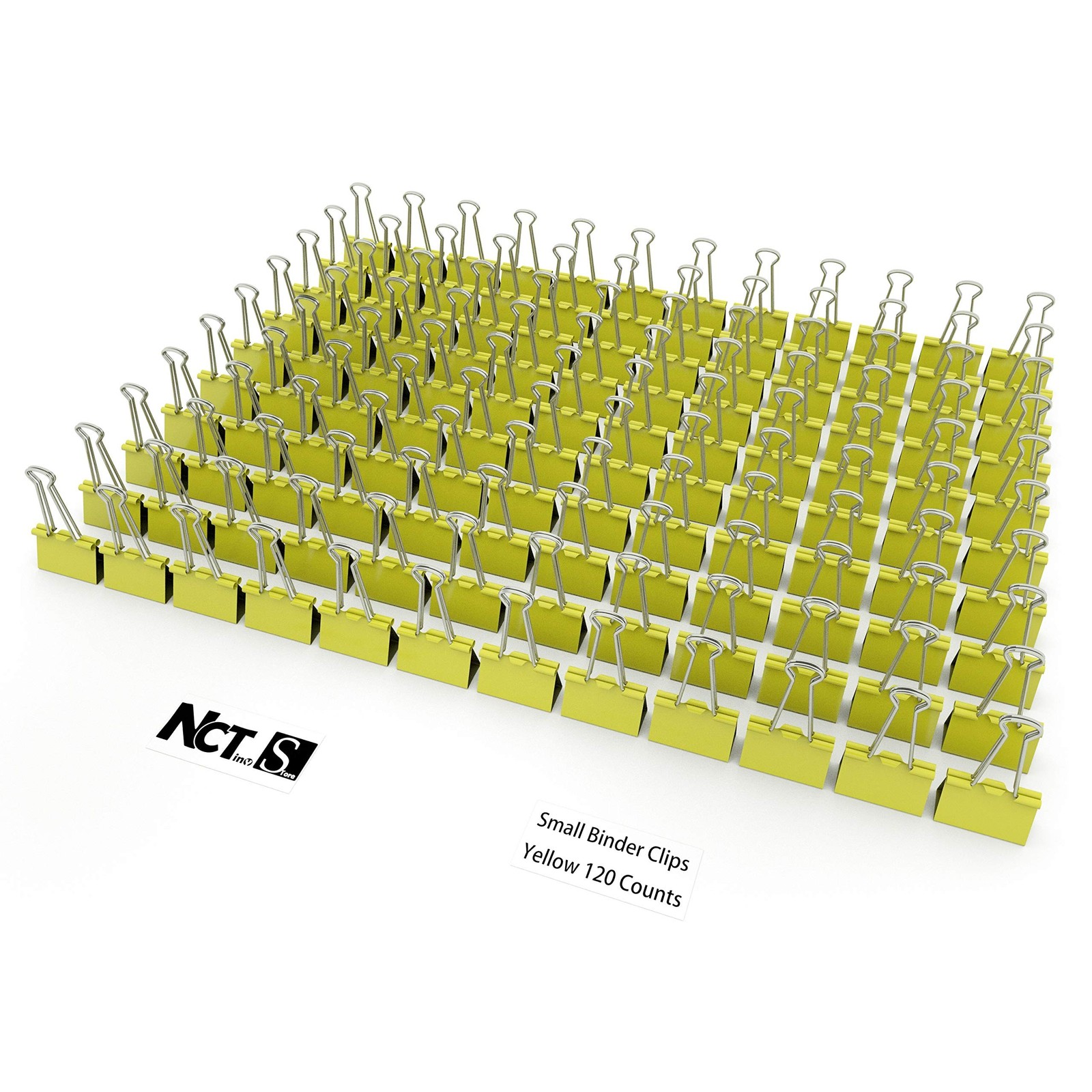 Binder Clips Small Metal Clamp - 3/4 in (0.75 inch)(Small, Yellow, 120 Count)