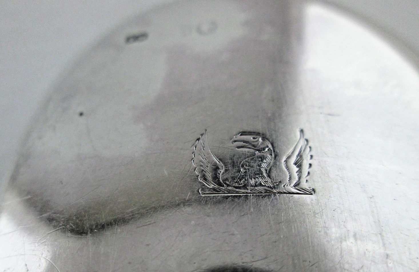 Victorian Antique Leather Case Sterling Silver Spirit Flask plus Cigarette Case