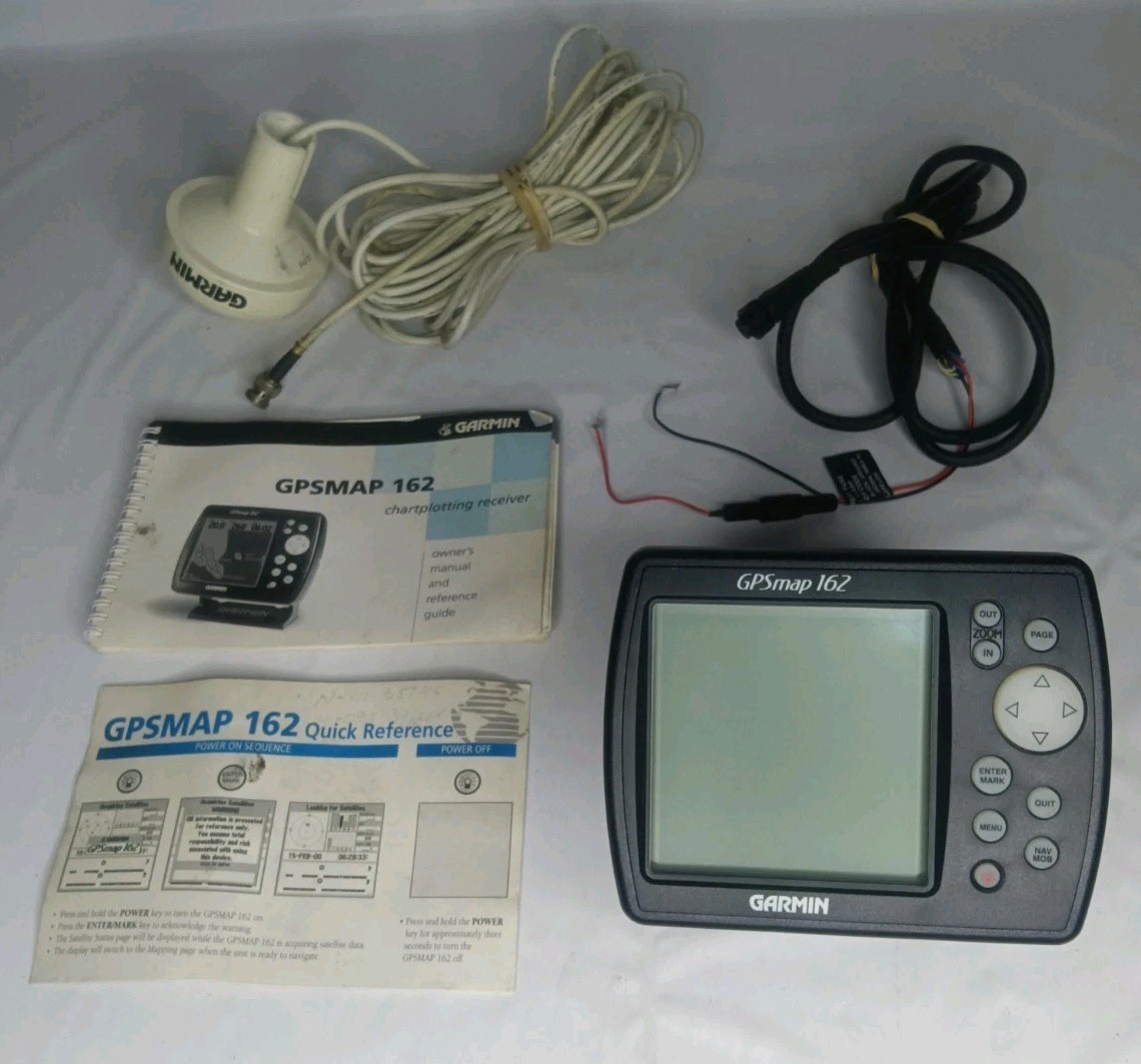 Garmin GPSmap 162 Navigator/Chartplotter + External Marine Antenna/Instructions
