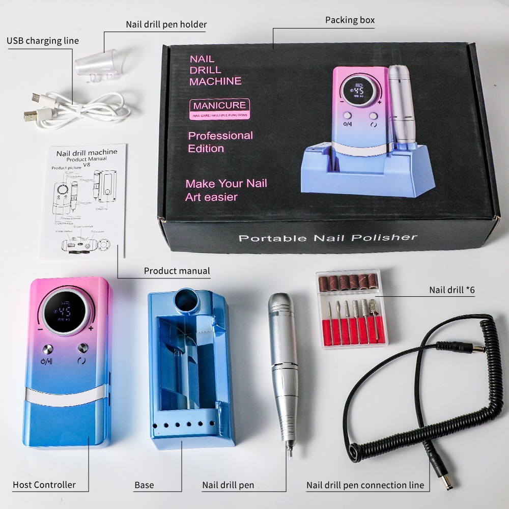 ANRLO V4 45000RPM Electric Nail Drill File Professional, Nail File Machine Kit