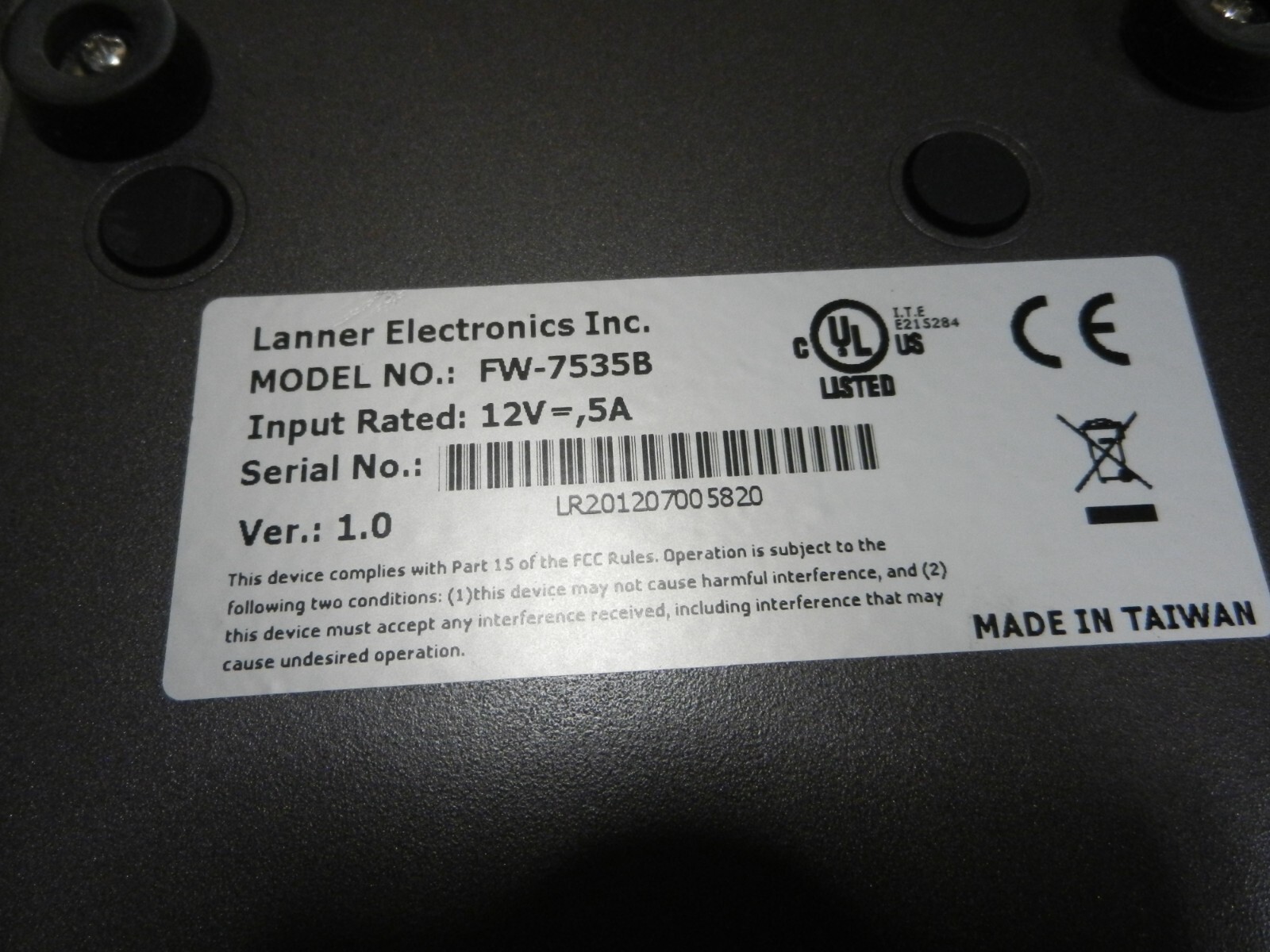 Lanner Electronics FW-7535b Firewall - NO Power Supply