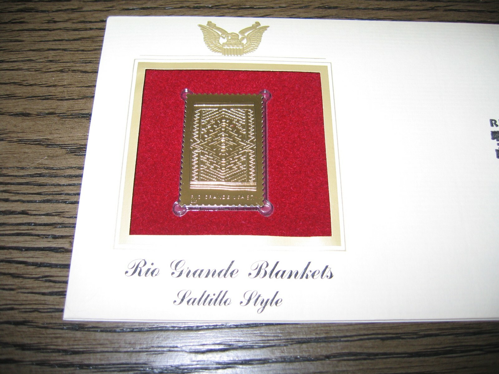 2005 Rio Grande Blanket Saltillo Style Gold GOLDEN Replica Cover STAMP