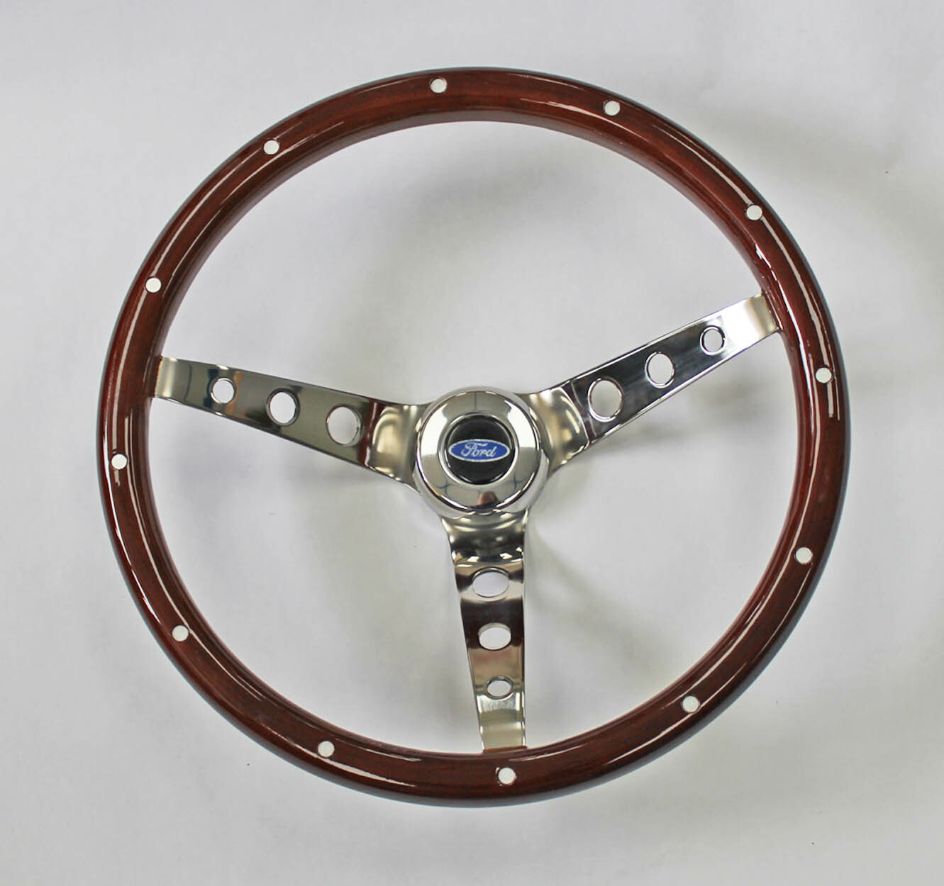 78-91 Ford Bronco F100 F150 F250 F350 Wood Steering Wheel Rivets High Gloss 15"