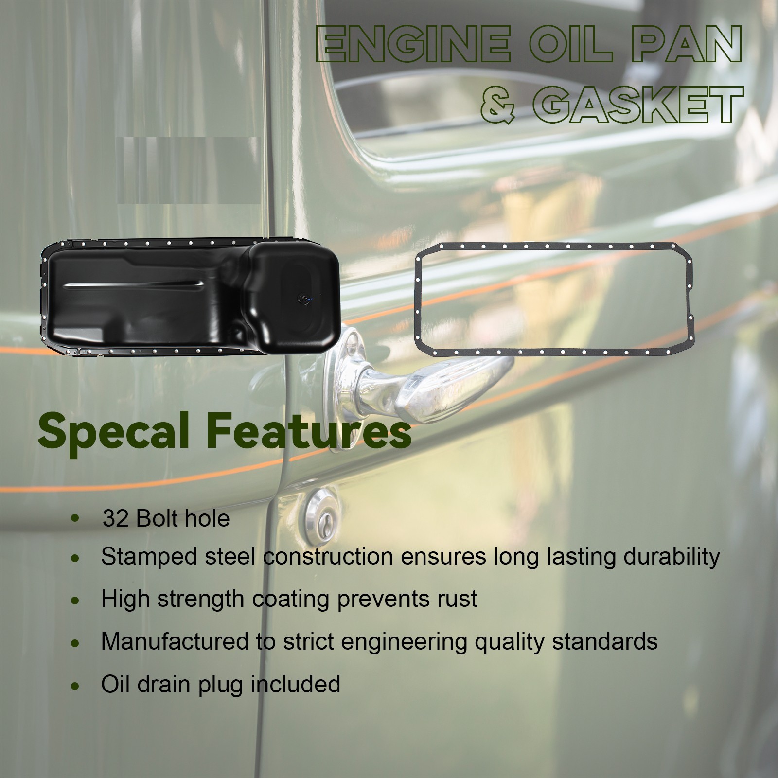 Engine Oil Pan & Gasket for 03-12 DODGE RAM 2500 3500 4000 4500 5500 5.9L 6.7L