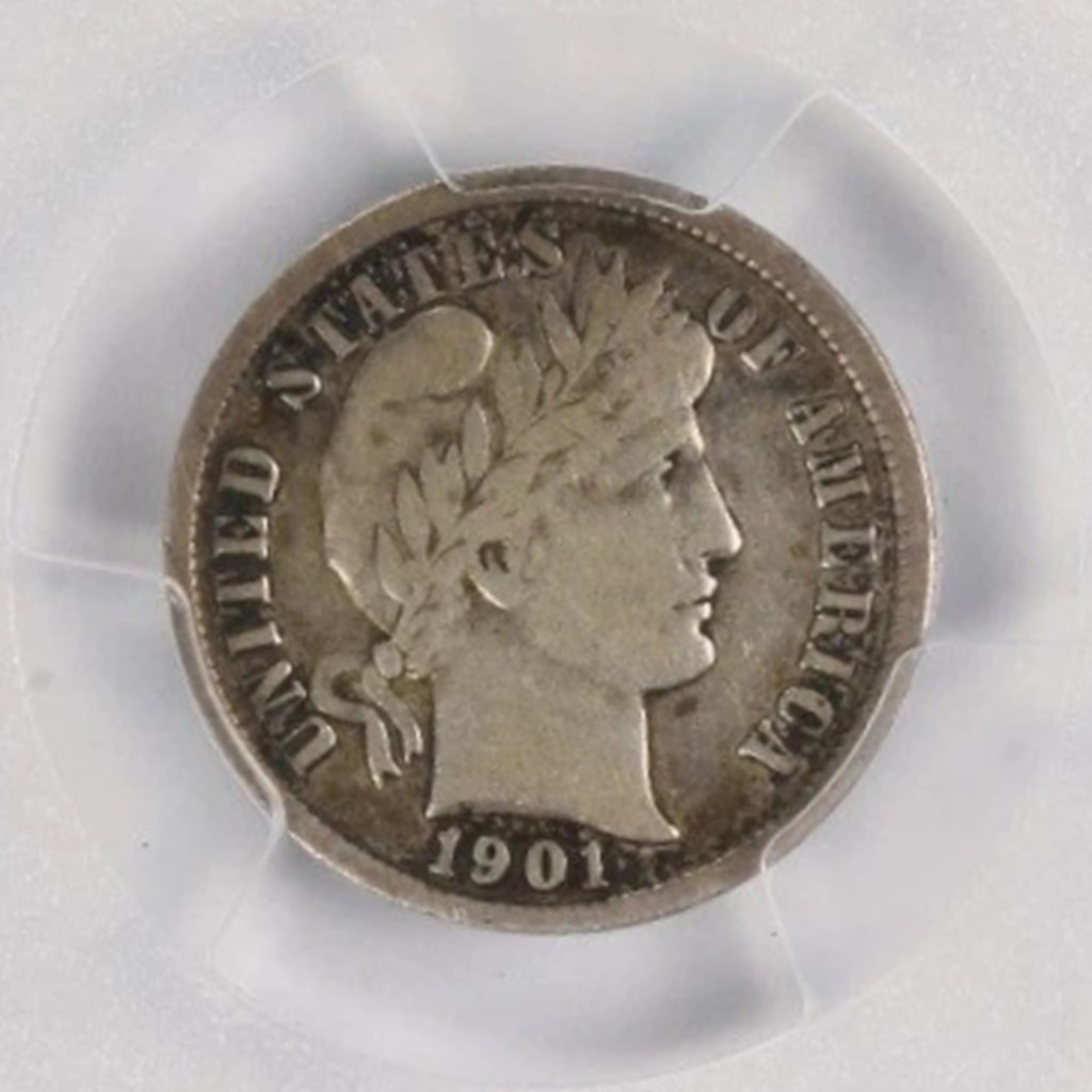1901-S Barber Dime San Francisco, Highly Collectible, Scarce This Nice Key Date
