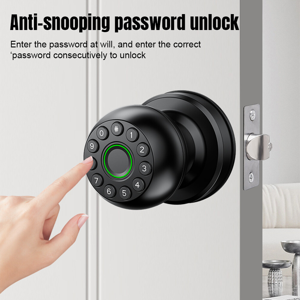 Smart Door Knob Fingerprint Door Lock APP Control Biometric Key Keyless Entry US