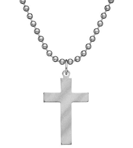 GI Jewelry USGI Christian Cross w/Chain - stainless steel