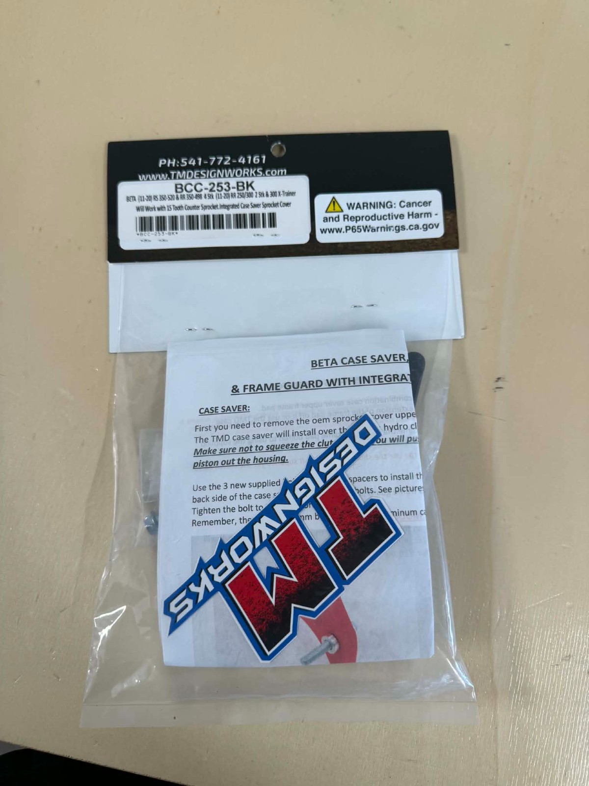 TM Designs Dirt Bike Integrated Case Saver Sprocket Cover. PN# BCC-253