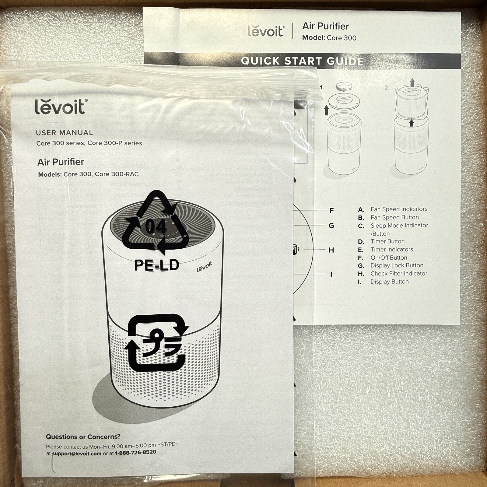 LEVOIT Core 300-P Air Purifier, Removes Dust Smoke Odor , Up to 1073 ft²