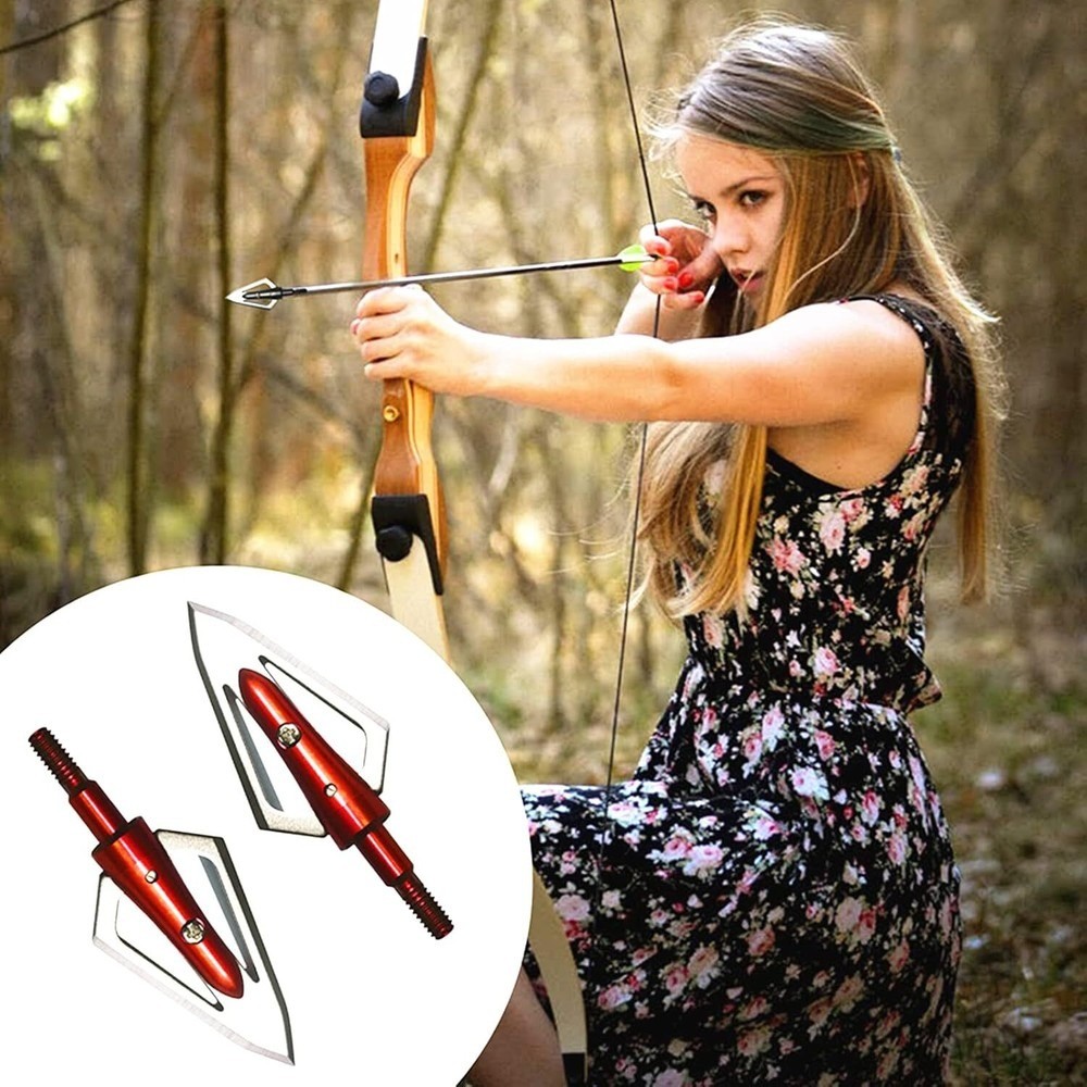 Archery 100 Grain Broadheads Arrowheads Tips for Compound Recurve bow Crossbow