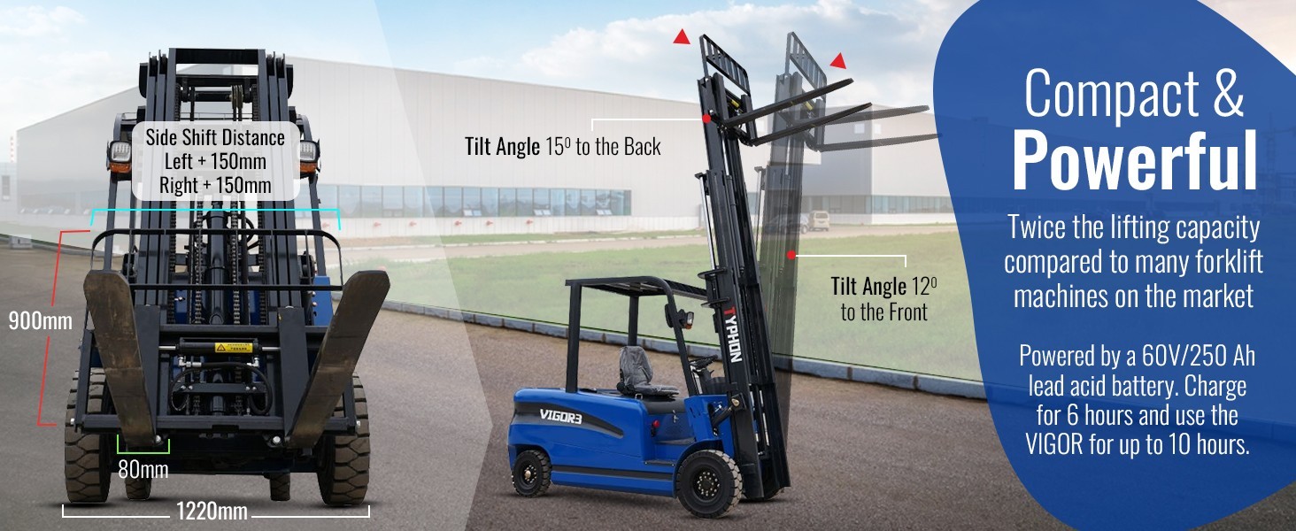 Brand New Electric Forklift 3 Ton Rated Capacity Lifter Truck USA w side shift
