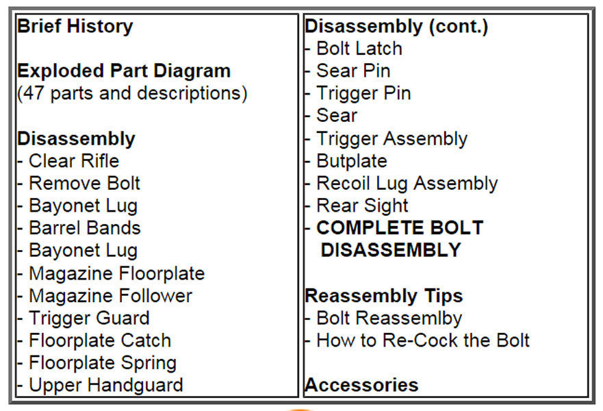 Mauser Rifles Manual Book Takedown Guide direct from Gun-Guides Disassembly K98